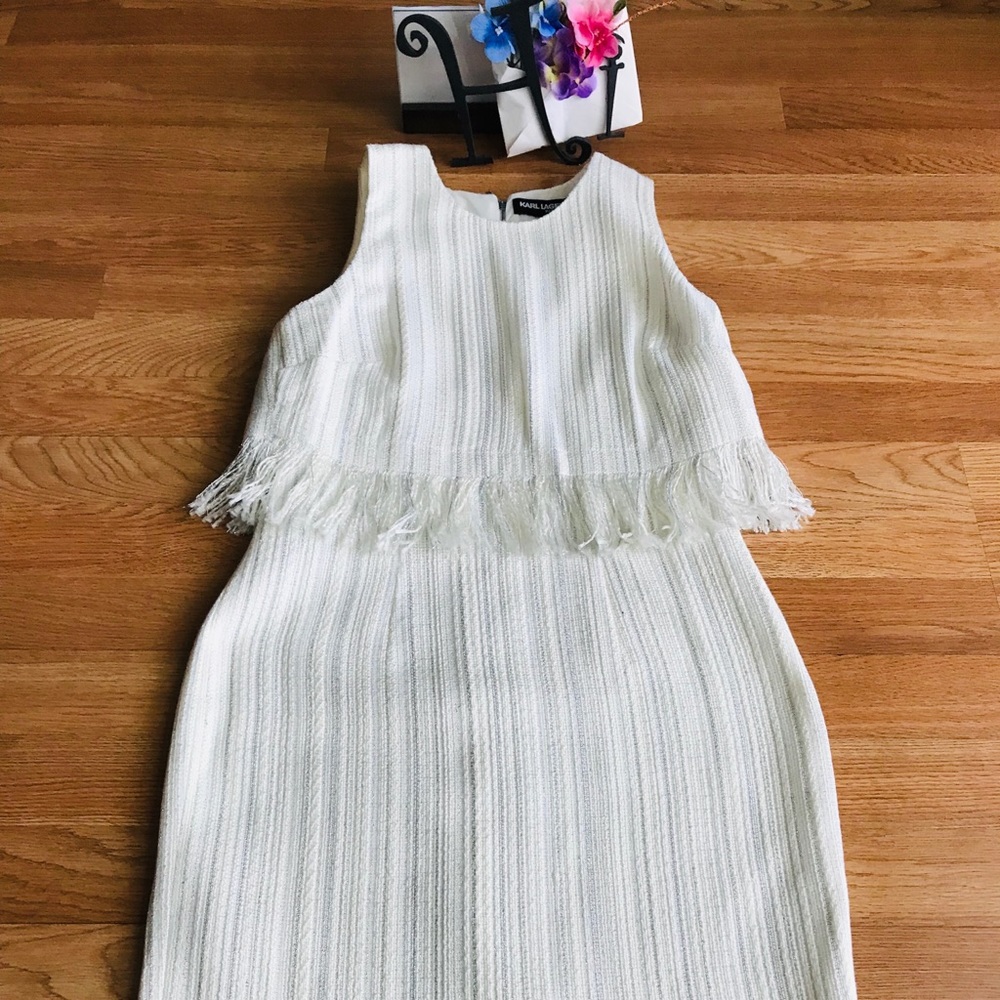 Karl Lagerfeld sparkly white pencil dress